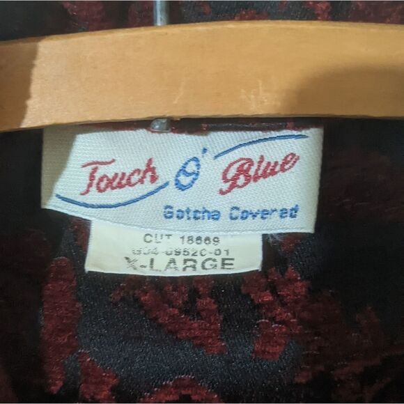 Vintage Women's Jacquard Button Up Jacket Burgundy Size XL - Picture 4 of 5